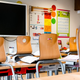An empty classroom in an elementary school in the Netherlands, one of many countries that have started to cancel classes due to the coronavirus.